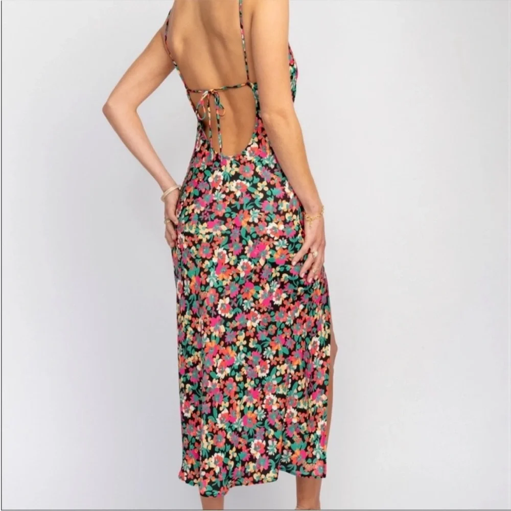 Resa Madison slip dress in Casablanca cowl neck open back midi medium - Picture 3 of 10